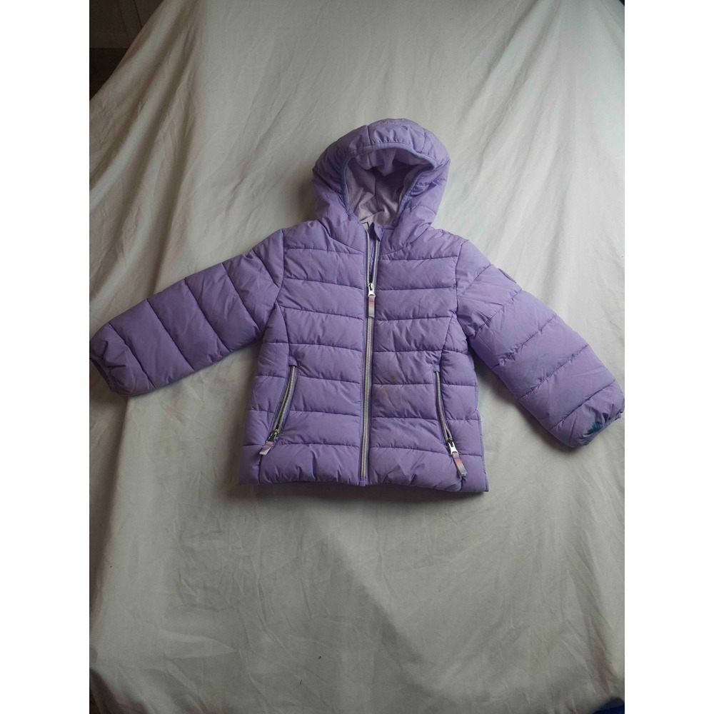 Gerry Puffer Jacket Toddler Size 4T Purple Hooded Full Zip Winter Long Sleeves
